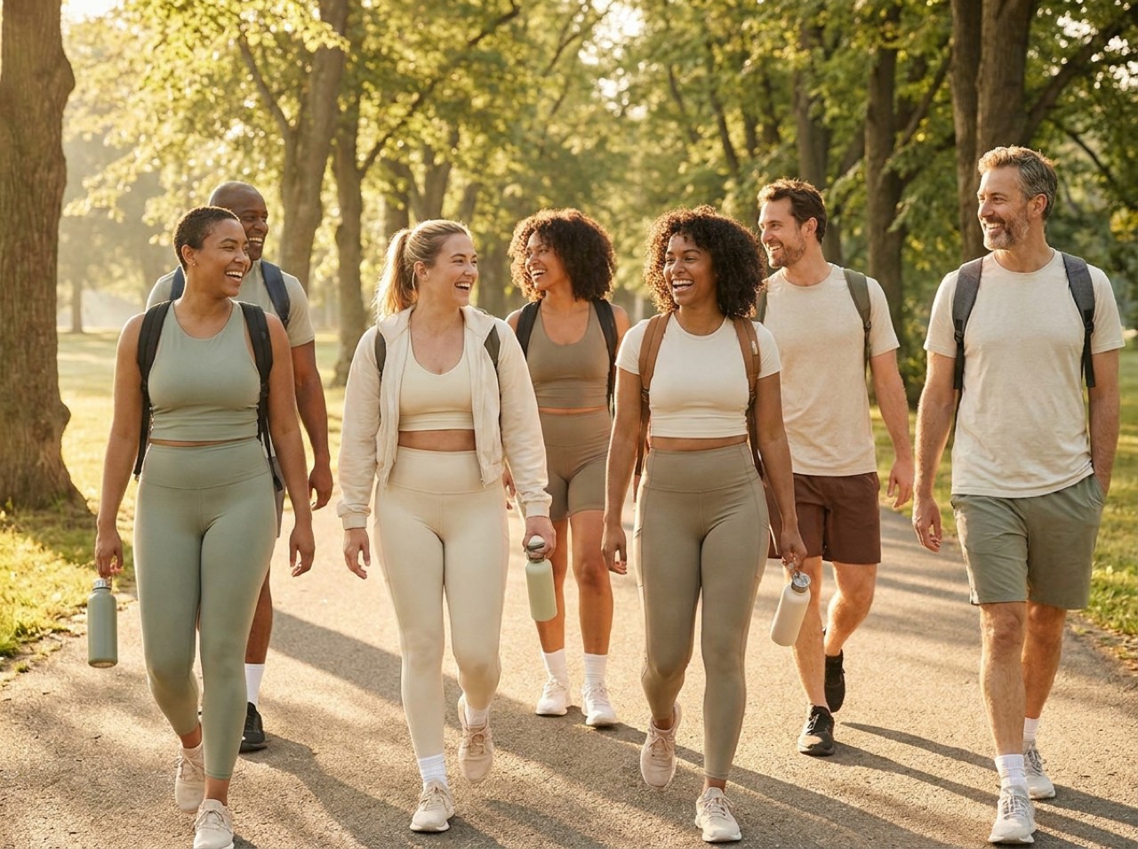 People walking outdoors